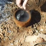 Survival way to purifying water from the creek.
