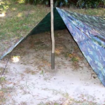Tarp Shelter – Emergency shelter made from a plastic tarp.