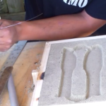Sand casting demo… Making a practice knife with sand casting